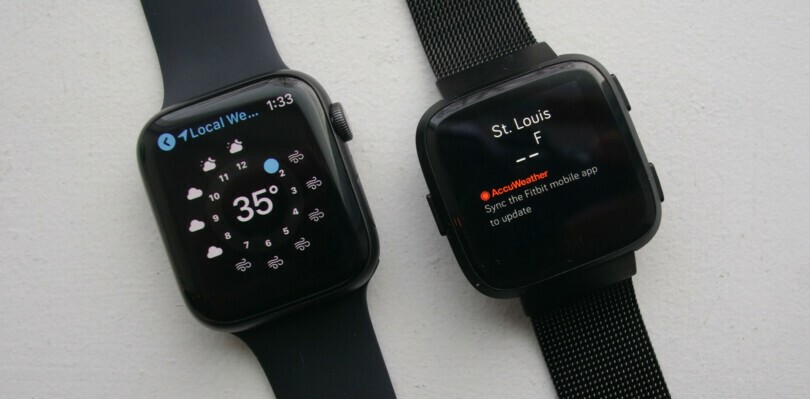 fitbit versa v apple watch series 4